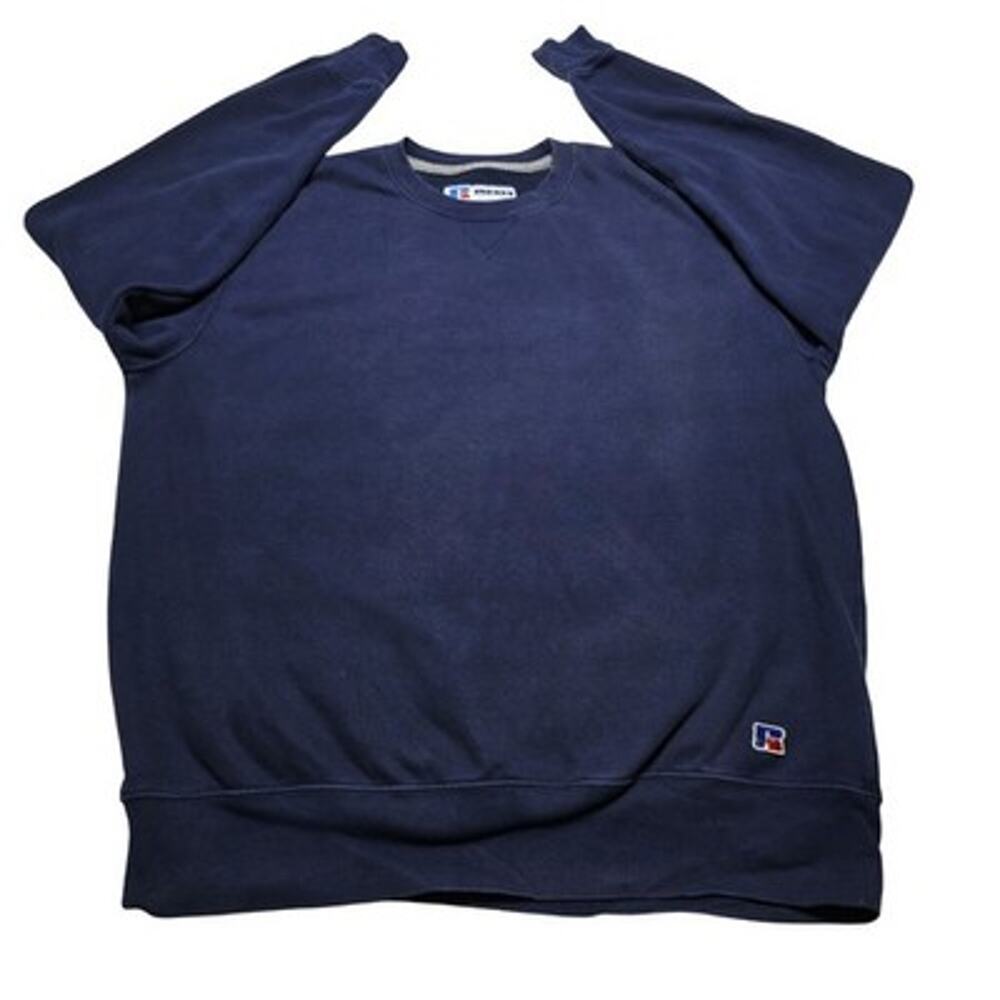 VTG Russell Athletic Mens Large Navy Blue Sweatshirt Crewneck Y2k Heavyweight